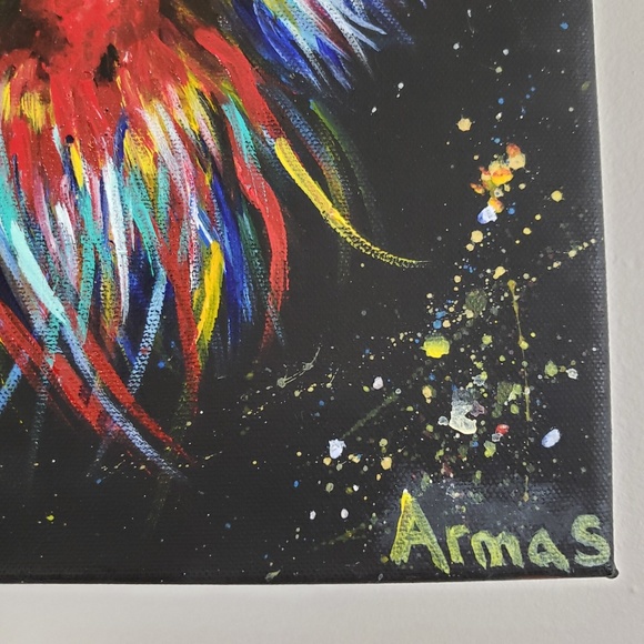 Macaw Parrot • Original Acrylic Painting on Canvas - Picture 4 of 7